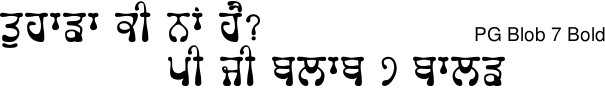 PG Blob 7 Bold Gurmukhi free download