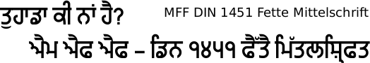 MFF DIN 1451 Mittelschrift font Gurmukhi free download