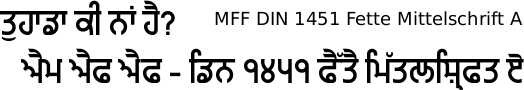 MFF DIN 1451 Mittelschrift font Gurmukhi free download