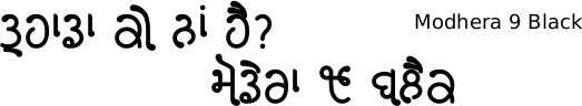 Modhera 9 Black font Gurmukhi free download