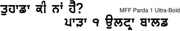 Miscellaneous Fun Fonts Parda 1 Extra-Bold Gurmukhi free download