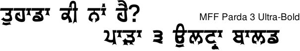 Miscellaneous Fun Fonts Parda 3 Extra-Bold Gurmukhi free download