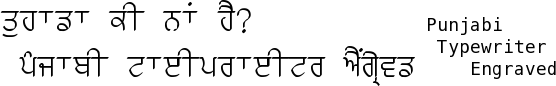 Punjabi-Typewriter_Engraved font gurmukhi free download