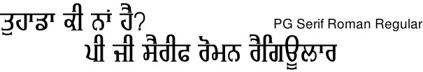 PG Serif-Roman Regular Gurmukhi free download