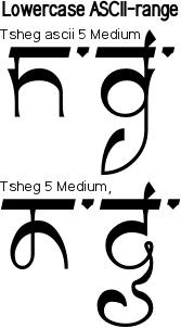 Tsheg - Tibetan-style Gurmukhi t-shirt/tattoo font - free download